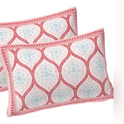 LIVING ROOTS Pink & White Floral Printed Cotton 300 TC King Bedsheet Set- 2.64 m x 2.43 m-image-90