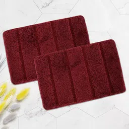 Myntra Elegant Homes 2-Pcs Maroon Textured Anti-SkidDoormats-24
