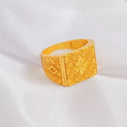 Saizen Men Gold-Plated Textured Finger Ring-14