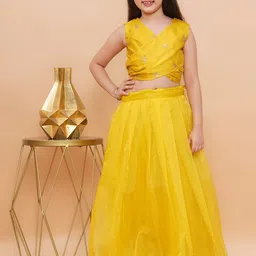 PICCOLO Girls Embroidered Organza Silk Ready to Wear Lehenga With Blouse-43