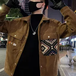 HERE&NOW Men Spread Collar Geometric Printed Casual Tailored Jacket-picture-20