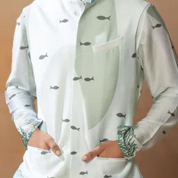 HILO DESIGN Men Printed Regular Kurta with Trousers image 3