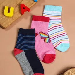 YK Infant Boys Pack Of 3 Patterned Ankle-Length Socks-15
