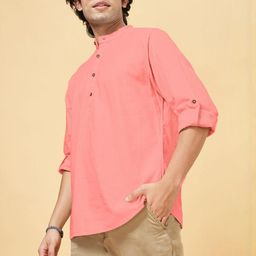 Fifth U Men Peach Kurta-image-90