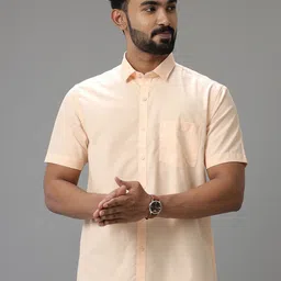 Viveagham Men Classic Fit Solid Spread Collar Silk Casual Shirt-image-66