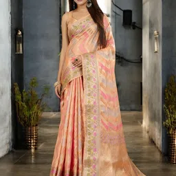 KIMISHA Woven Design Zari Organza Banarasi Saree-image-59