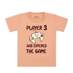 Arvesa Kids Printed V-Neck Applique T-shirt-39