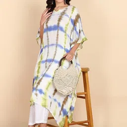 PinkTribe Women Abstract Dyed Shibori Daily Kaftan Kurta-picture-4