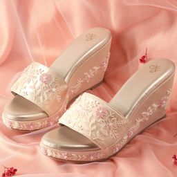 House of Pataudi Embellished Floral Wedge Heels-picture-39