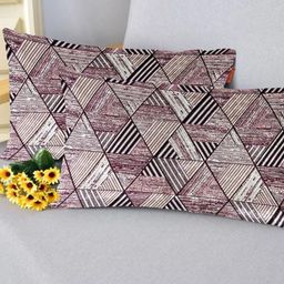 Blue Grass Pink & Black 2 Pieces Geometric Velvet Rectangle Cushion Covers-image-93
