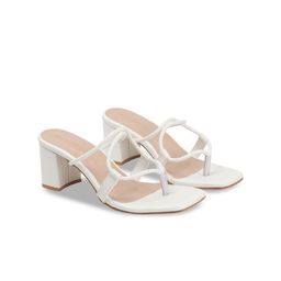 DressBerry Women Textured Party Block Sandals with Buckles-image-72