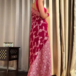 CANIZZARO Woven Design Zari Silk Blend Handloom Banarasi Saree-picture-17