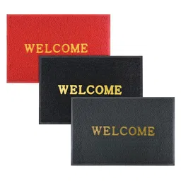 Kuber Industries Set Of 3 Red & Black, Grey Anti Skid Doormats-14