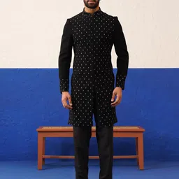 TheEthnic.Co Men Flared Sleeves Thread Work Pathani Kurta-picture-45