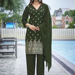 DIVASTRI Women Floral Printed Regular Kurta with Trousers & With Dupatta-image-20