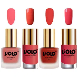 VOLO Set Of 4 Velvet Matte & Extra Shine Nail Polish-8 ml & 9.9 ml Each Shade 41-44-49-56-17