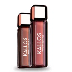 KALLOS VANITY Set Of 2 Lip Plush Lipsticks - 3 ml Each - Hot Expresso - Brownie Points-10