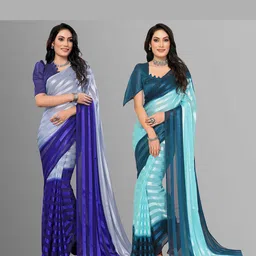 Moda Rapido Striped Satin Saree-53