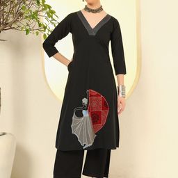 Nehamta Women Ethnic Motifs Regular Sequinned Kurta with Palazzos-picture-28