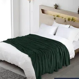 MORADO Green Woollen 300 GSM Double Bed Blanket-image-94