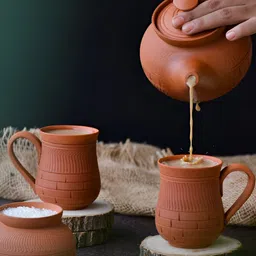 The handicraftian Terracotta PESHWA Coffee Mug Set of 2-48