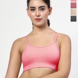 LILY Pack of 4 Full Coverage Non Padded All Day Comfort Workout Bra-58