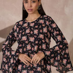 all about you Floral Print Bell Sleeve Top-image-33