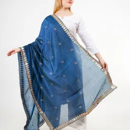 Karthav Fashion Ethnic Motifs Printed Gotta Patti Art Silk Dupatta-picture-49