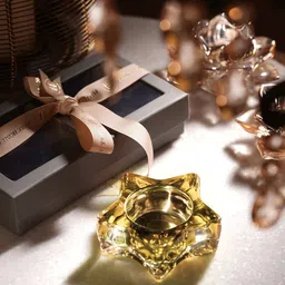 Pure Home and Living Gold-Toned 2 Pieces Glass Candle Holder-38