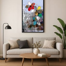 999Store Black & Blue Floral And Botanical Printed Canvas Wall Art-image-11