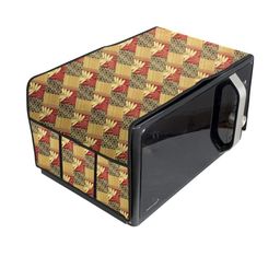The Furnishing Tree Waterproof & Dustproof PVC Microwave Oven Top Cover with 6 Utility Pockets Surf-image-98