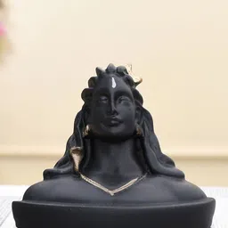 CRAFTAM Black & Gold Toned Lord Adiyogi Shiva Religious Idol Showpiece-image-61