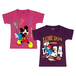 Disney By Miss and Chief Boys Pack of 2 Mickey & Donald Bio Finish Printed Cotton T-shirts-image-35