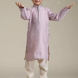 Manyavar Boys Embroidered Regular Thread Work Kurta with Pyjamas-7