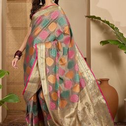 Sangria Woven Design Zari Organza Handloom Saree-picture-7