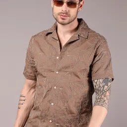 LIMEROAD Men Self Design Cotton Casual Shirt-image-10