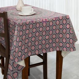 Myntra Elegant Homes Black Ethnic Motifs Cotton 4-Seater Table Cover-image-42
