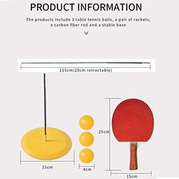 Toy Imagine Deluxe Ping Pong Training Set Improve Your Table Tennis Skills at Home with Two Professional Grade peddles, 4 Ball, 1 Flexible Rod & Ping Pong Training Metal Base image 3