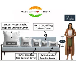 STITCHNEST Peach-Coloured & Cream-Coloured Set of 2 Geometric Rectangle Cushion Covers image 4