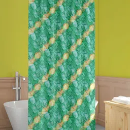 ArtzFolio Green & Orange-Coloured Printed Waterproof Shower Curtain-image-55