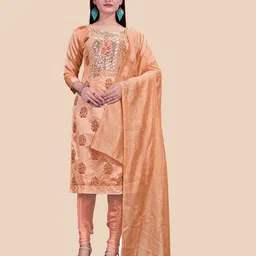 Maroosh Floral Sequinned Embellished Unstitched Dress Material-image-19