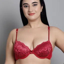 MAKCLAN Floral Bra Medium Coverage Underwired Lightly Padded-image-88