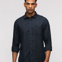 Crocodile Comfort Fit Checked Pure Cotton Casual Shirt-image-9