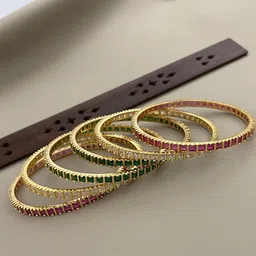 FIRST TOUCH Multi-Coloured Brass Bangles image 2