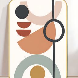 SAF White & Brown Minimalist Mid-Century Modern Print in Earthy Tones Wooden Wall Art-image-10