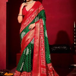 TIRA Bandhani Printed Woven Design Saree-image-92