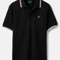 United Colors of Benetton Boys Solid Polo Collar Pure Cotton Relaxed Fit T-shirt-picture-4