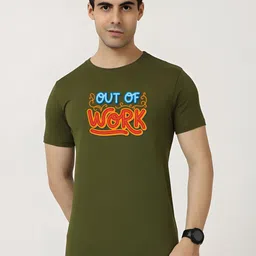 KaamBhari Typographic Printed Round Neck Pure Cotton T-shirt-picture-47