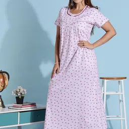 9shines Label Printed Maxi Nightdress-image-97