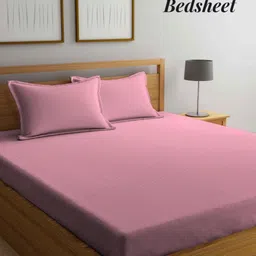 Aura Pink Striped 300 TC Fitted King Bedsheet Set 2.70 m x 2.60 m-18